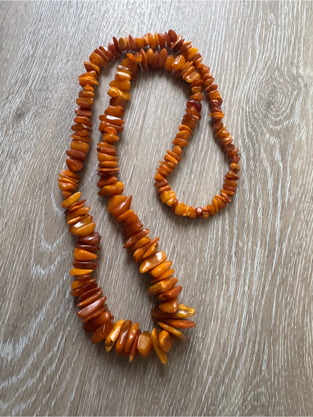 Amber chip necklace